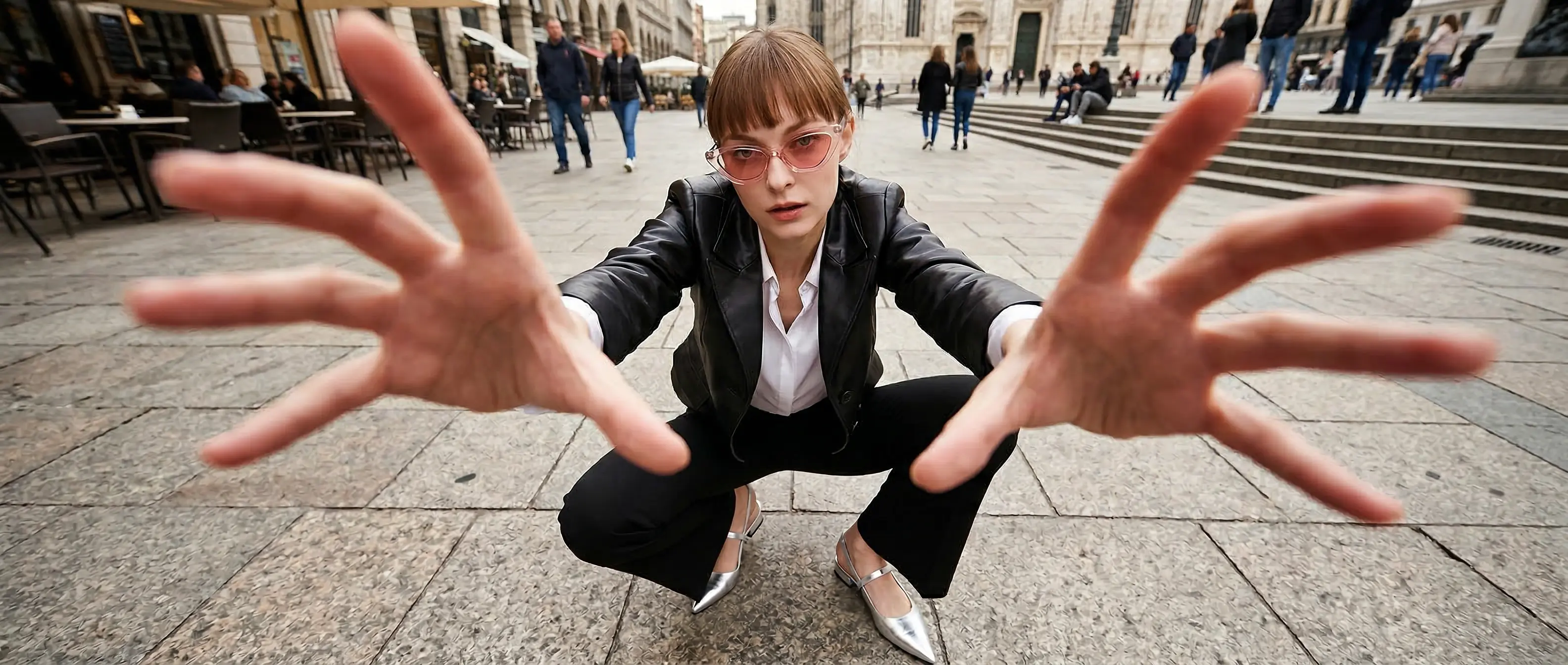 A woman showcasing versatile pieces for your Y2K wardrobe